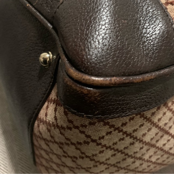 Pre-owned Gucci duffle bag in beige/brown diamanté canvas and brown pigskin trim - Picture 13 of 14